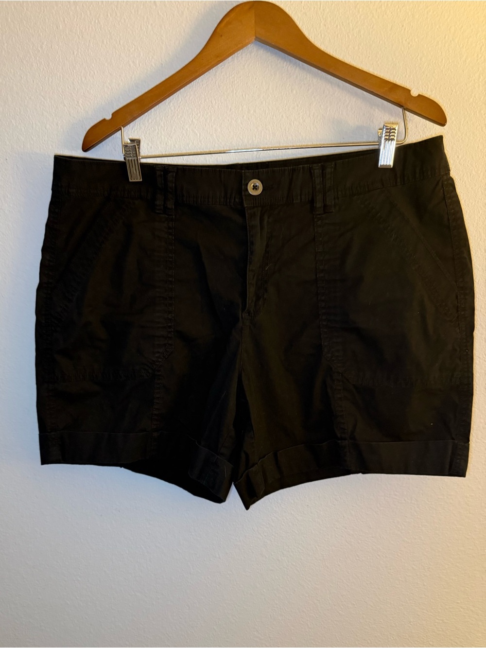 a.n.a Black Roll-Hem Casual Bermuda Shorts